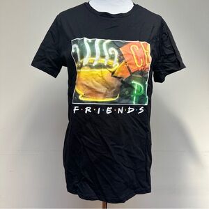 Friends Framed Central Perk Coffee Sign Graphic Black T-Shirt - Size Small